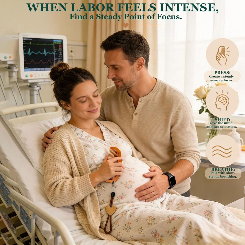Wooden Birth Comb + Guided Support Cards | Maternity Set